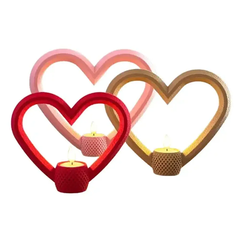 Portavela Corazones Para El Día De San Valentín (pack De 3) 1