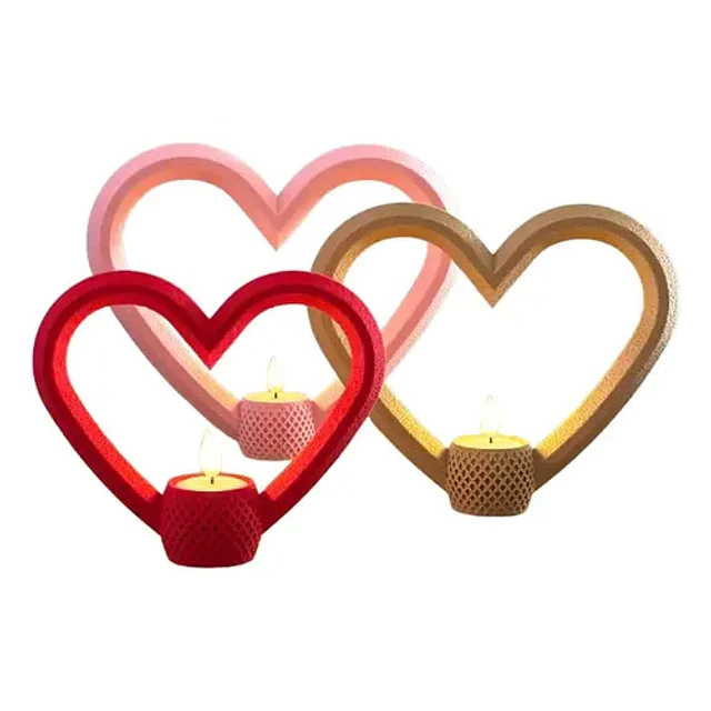 Portavela Corazones Para El Día De San Valentín (pack De 3)