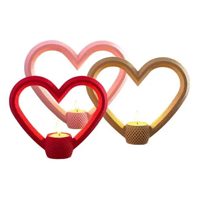 Portavela Corazones Para El Día De San Valentín (pack De 3) 1
