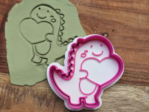 Cortador De Galletas De San Valentín Con Dinosaurio Del Amor