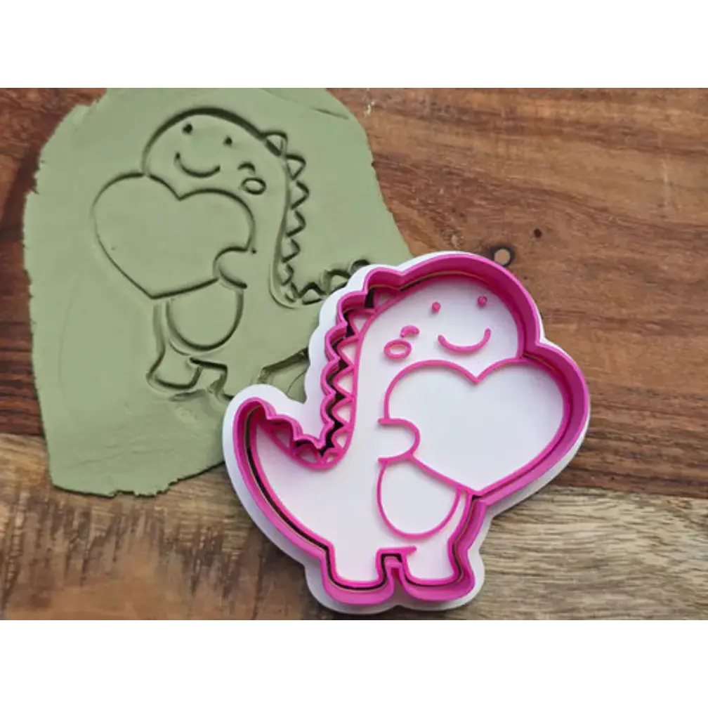 Cortador De Galletas De San Valentín Con Dinosaurio Del Amor 1