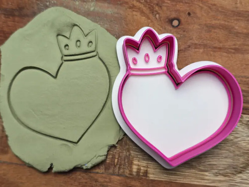 Cortador De Galletas Con Sello De Corona Corazón Amor