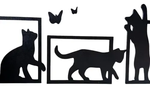 Set De Decoración - Gatos Juguetones Y Mariposas