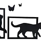 Set De Decoración - Gatos Juguetones Y Mariposas - Miniatura 1