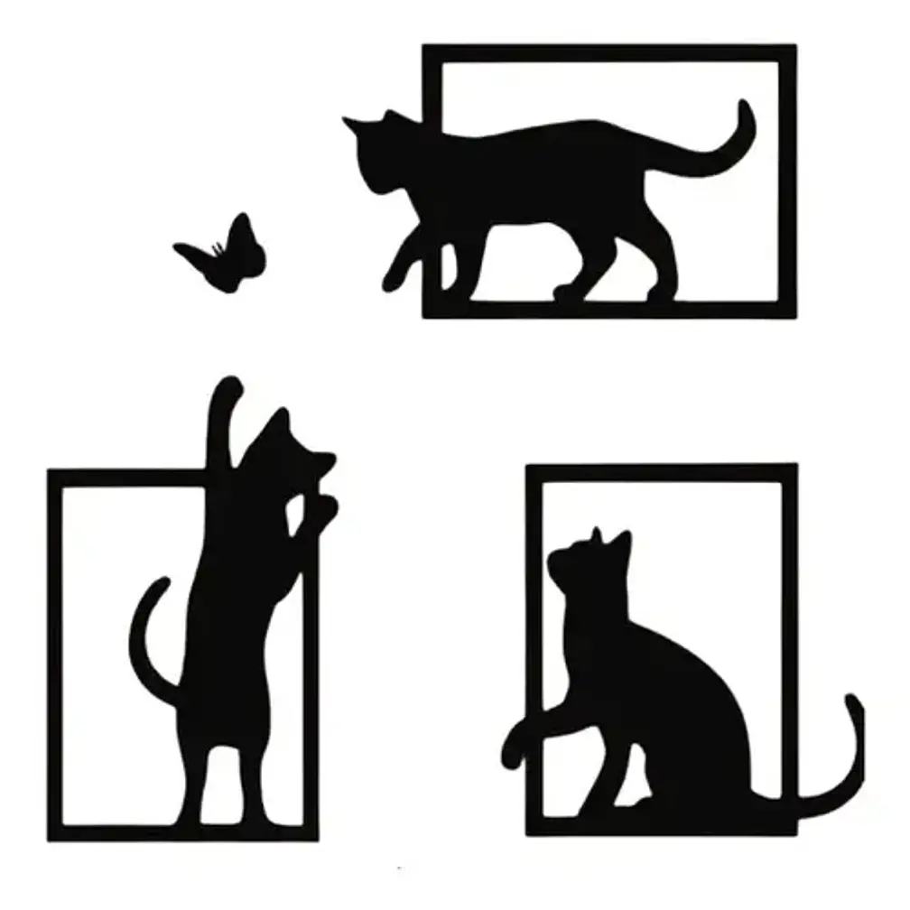 Set De Decoración - Gatos Juguetones Y Mariposas 2