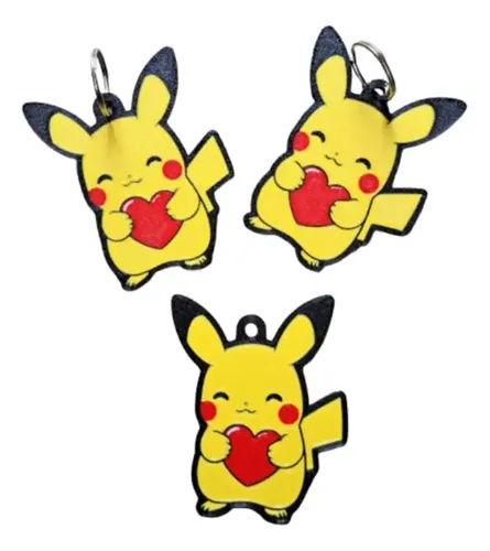 Llavero Pikachu De San Valentín (pack De 3 Un)