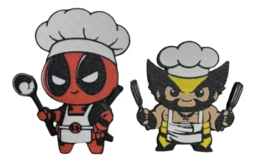 Imanes Decorativos- Deadpool Y Wolverine Chef (pack De 2 Un)