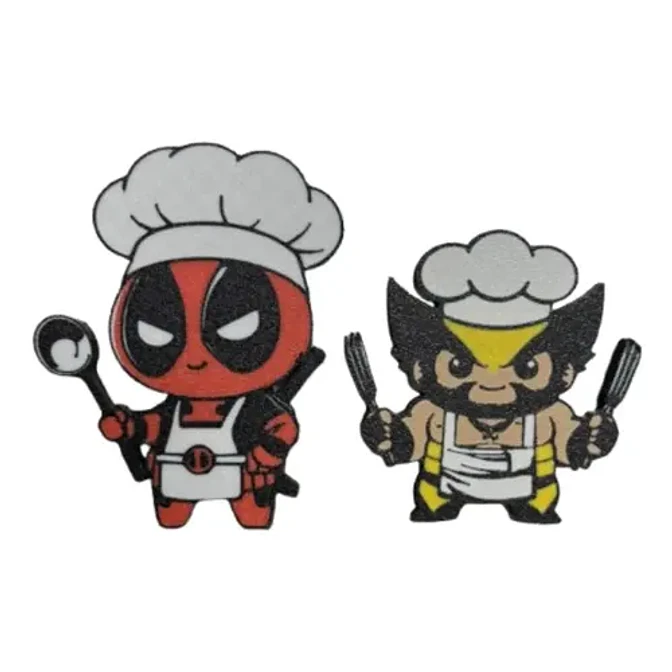 Imanes Decorativos- Deadpool Y Wolverine Chef (pack De 2 Un) 1