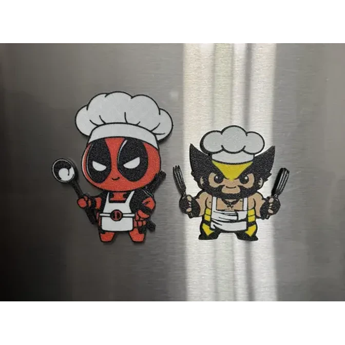 Imanes Decorativos- Deadpool Y Wolverine Chef (pack De 2 Un) 2