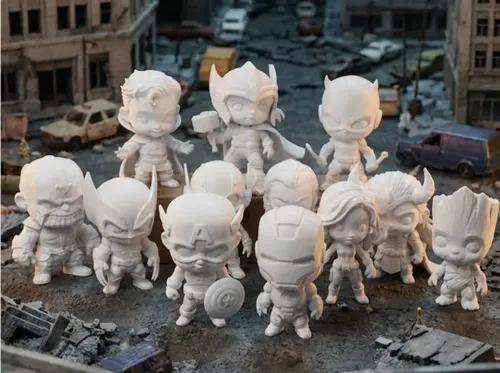 14 Figuras Marvel Set Completo De Chibi
