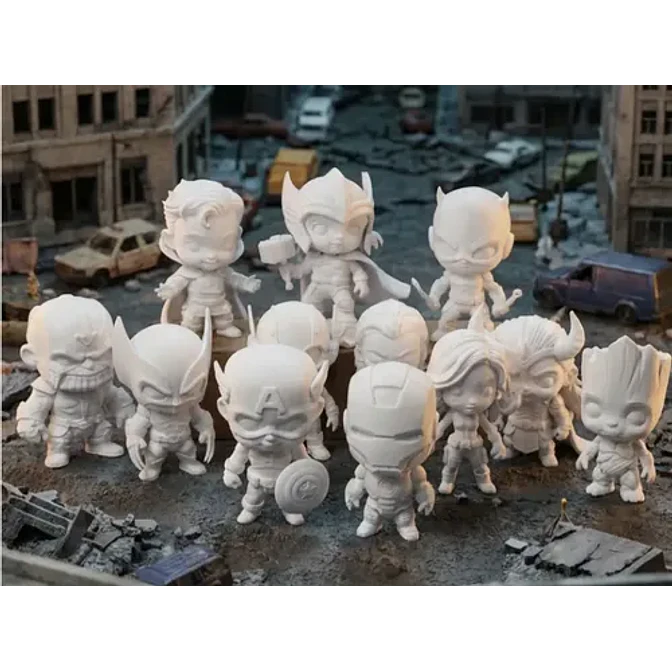 14 Figuras Marvel Set Completo De Chibi 1