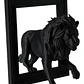 Escultura- León Negro Rompiendo El Marco - Miniatura 1