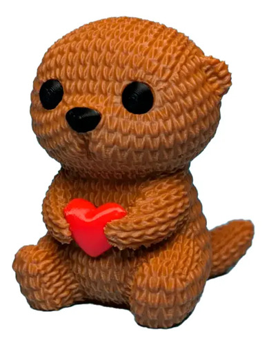 Figura De Nutria Tejida De Amor - San Valentín