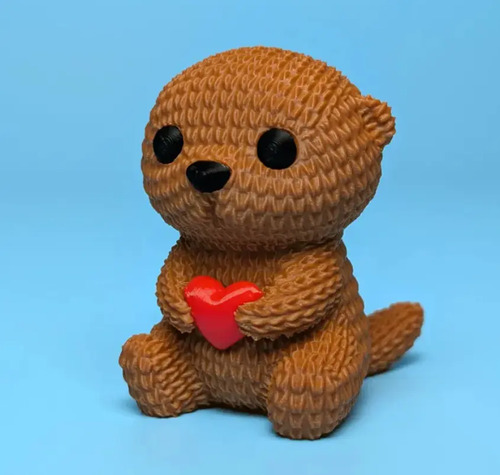 Figura De Nutria Tejida De Amor - San Valentín - Foto 2