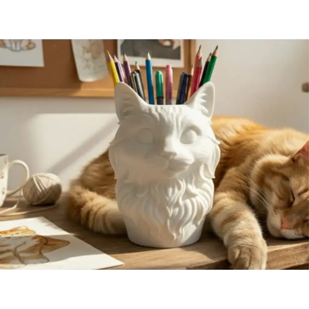 Portalápices De Gato Serio 4