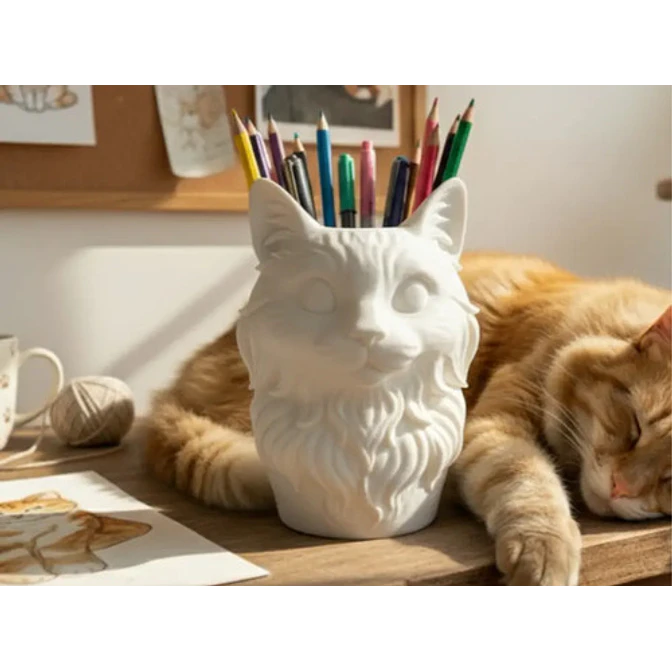 Portalápices De Gato Serio 4