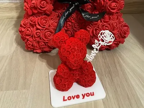 Figura Decorativa Oso De Rosas - San Valentín