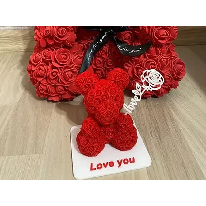 Figura Decorativa Oso De Rosas - San Valentín 1