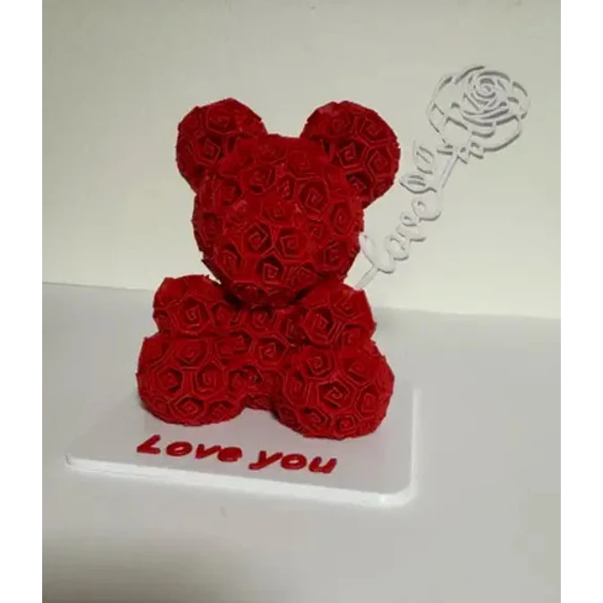 Figura Decorativa Oso De Rosas - San Valentín 2