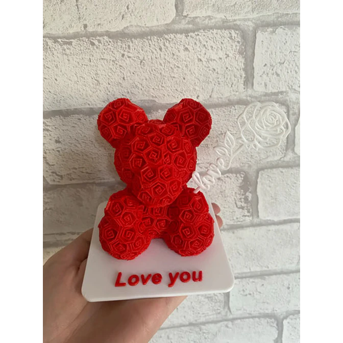 Figura Decorativa Oso De Rosas - San Valentín 3