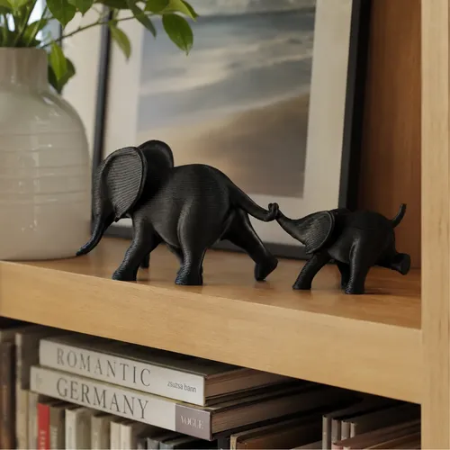 Escultura Minimalista- Dúo De Elefantes - Foto 6