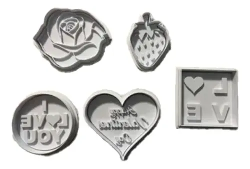 Cortadores Y Sellos De Galletas - San Valentín (pack 5 Un)