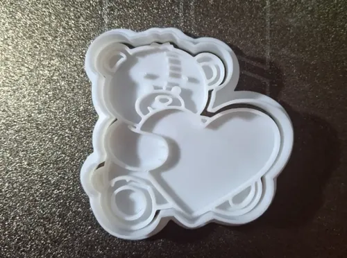 Cortador De Galletas De Oso De Peluche Con Corazón