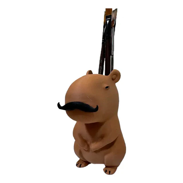 Portalápices De Capibara Con Bigote