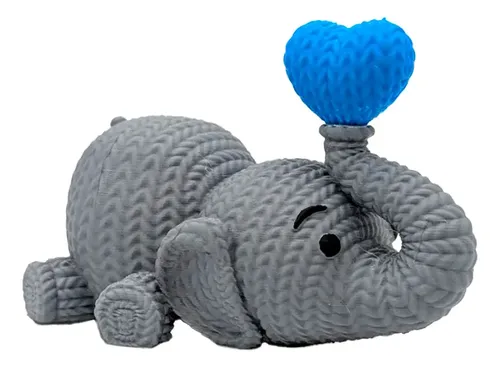 Elefante De Punto Soplando Un Corazón - San Valentín