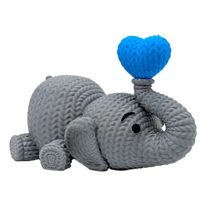 Elefante De Punto Soplando Un Corazón - San Valentín 1