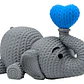 Elefante De Punto Soplando Un Corazón - San Valentín - Miniatura 1