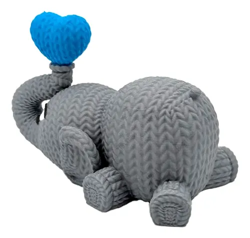 Elefante De Punto Soplando Un Corazón - San Valentín - Foto 2