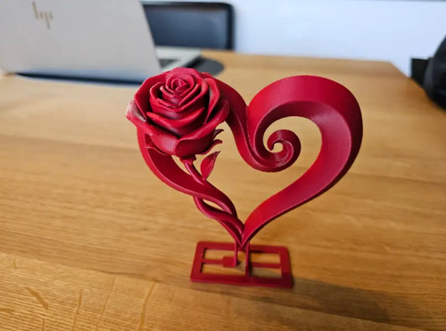 Escultura Corazón De Rosa Regalo De San Valentín - Foto 2
