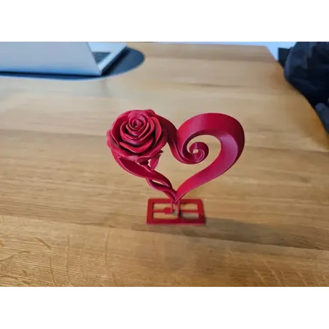 Escultura Corazón De Rosa Regalo De San Valentín 3
