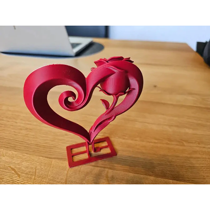 Escultura Corazón De Rosa Regalo De San Valentín 4