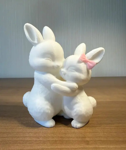 Figura Decorativa - Conejos Tiernos Abrazándose - Foto 2