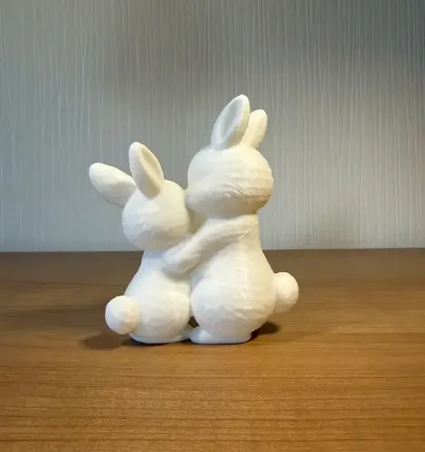 Figura Decorativa - Conejos Tiernos Abrazándose - Foto 3