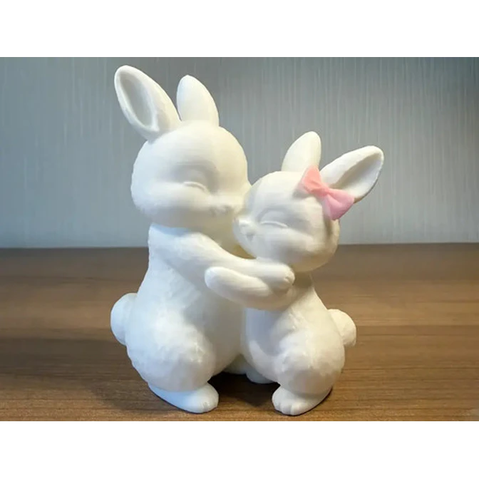 Figura Decorativa - Conejos Tiernos Abrazándose 4