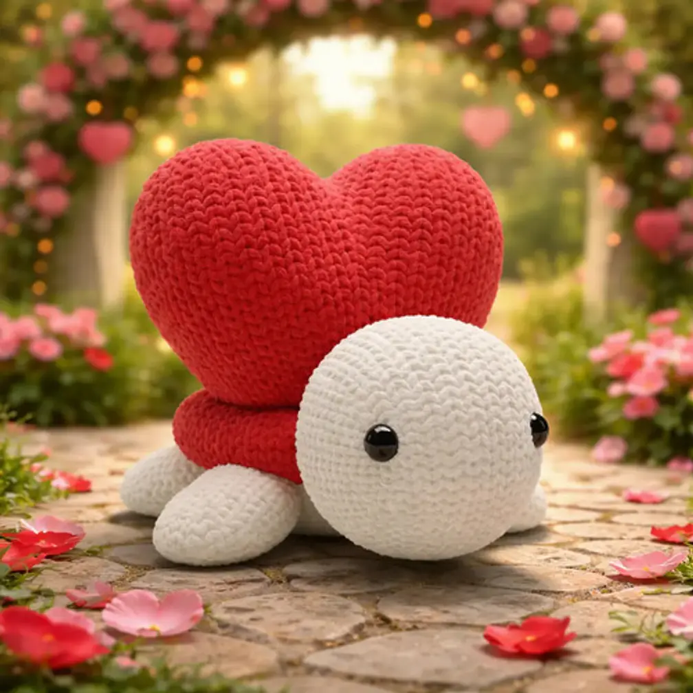 Tortuga De Corazón Tejida - Regalo De San Valentín 3