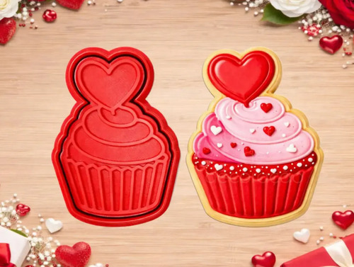 Cortador De Galletas  Cupcake Del Amor - Foto 3