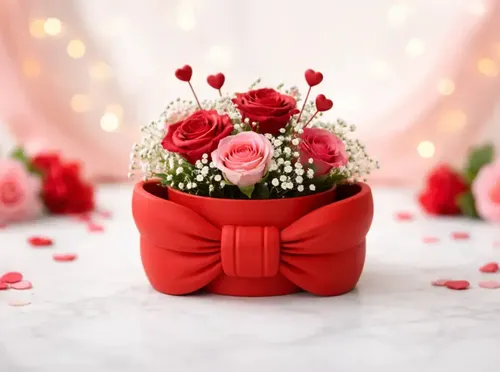 Macetero Romántico Con Lazo - San Valentín - Foto 4