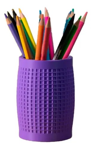 Portalápices Con Textura Cuadrado