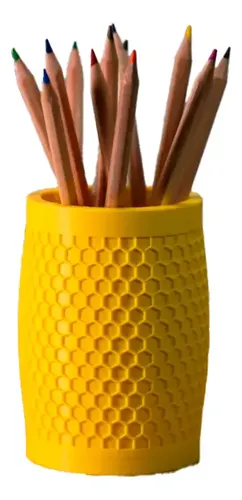 Portalápices Con Textura Hexagonal