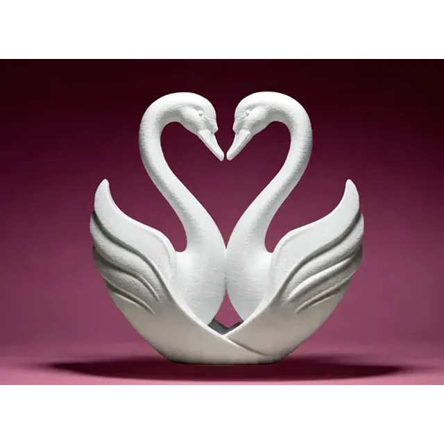 Figura Decorativa - Corazón De Cisnes