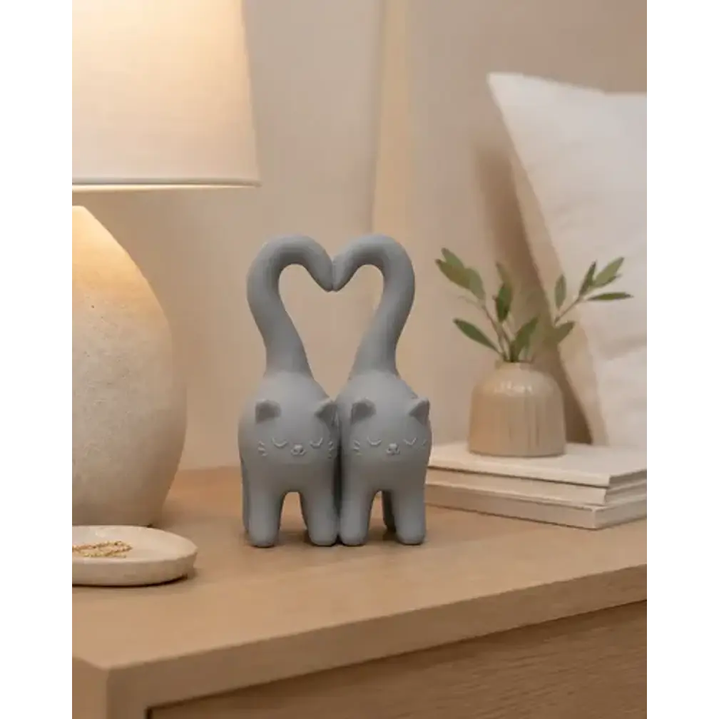 Figura Decorativa - Gatitos Con Cola Corazón 1