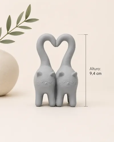 Figura Decorativa - Gatitos Con Cola Corazón - Foto 2