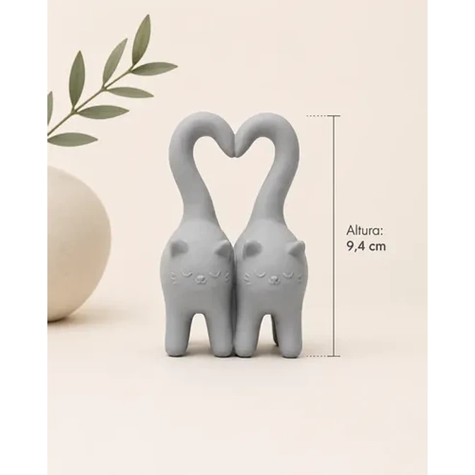 Figura Decorativa - Gatitos Con Cola Corazón 2