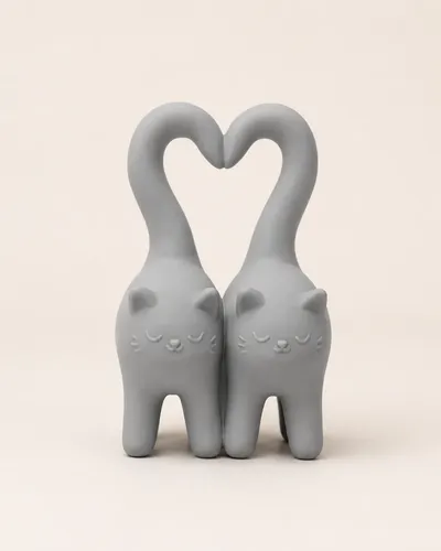 Figura Decorativa - Gatitos Con Cola Corazón - Foto 3