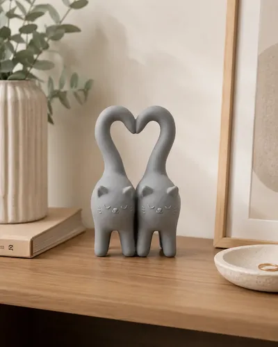 Figura Decorativa - Gatitos Con Cola Corazón - Foto 4