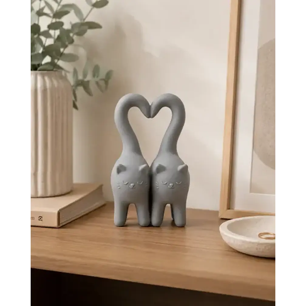 Figura Decorativa - Gatitos Con Cola Corazón 4